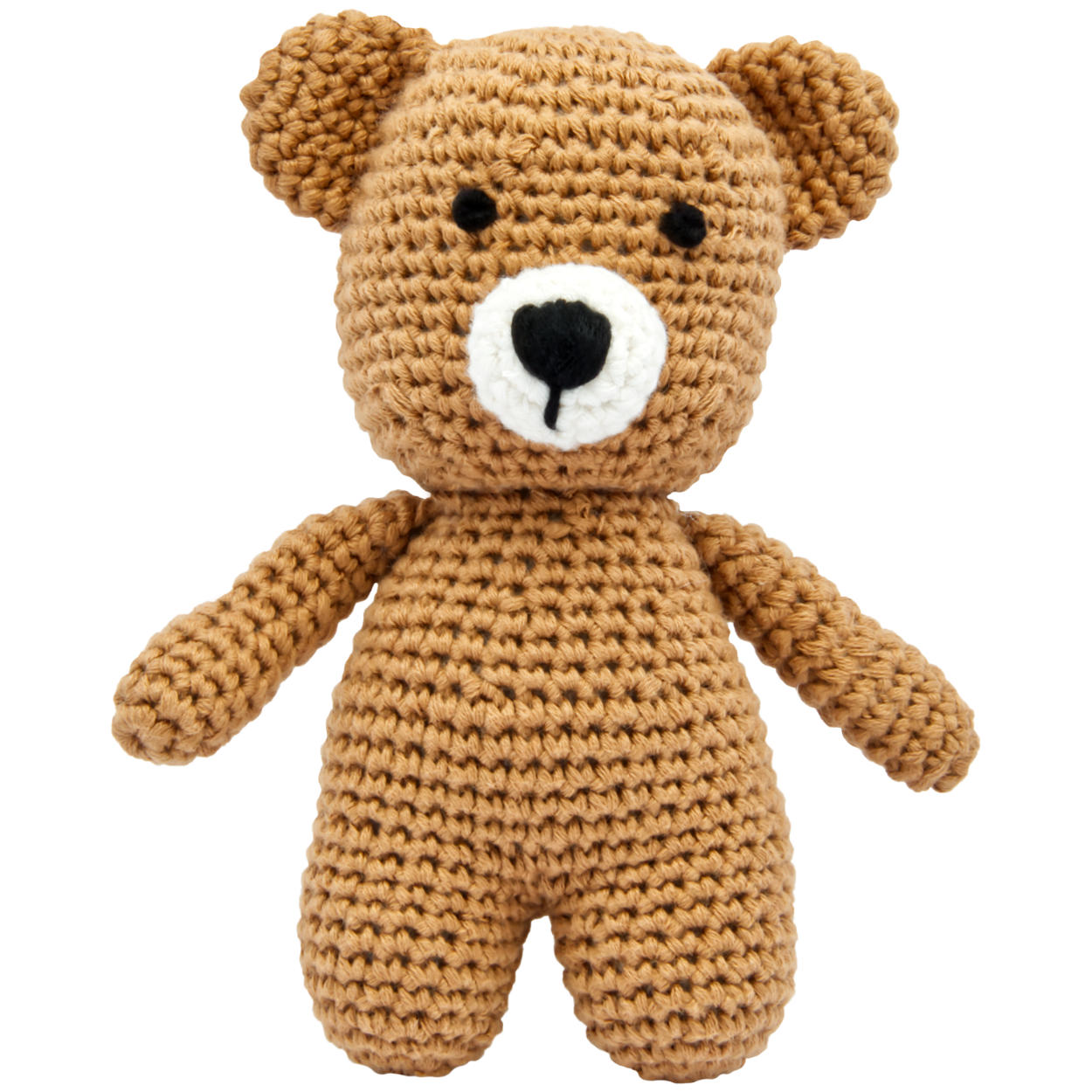 miniHeld Handgestrickter Bär gehäkelt aus Baumwolle Spielzeug 15 cm