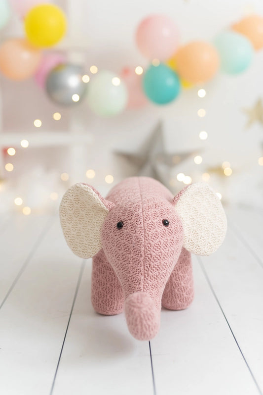 Crochetts Plüsch-Elefant (pink) | 100% Baumwolle