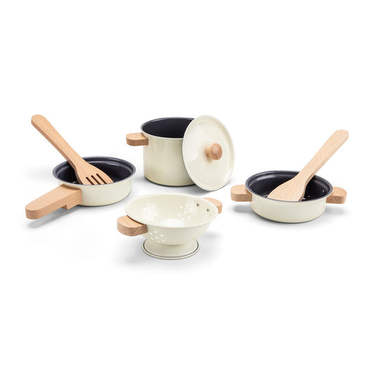 New Classic Toys Topf Set aus Metall - weiß
