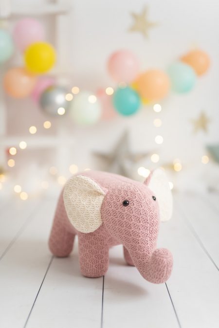 Crochetts Plüsch-Elefant (pink) | 100% Baumwolle