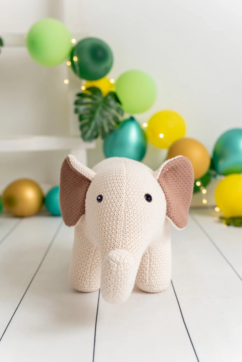 Crochetts Plüsch-Elefant (rosa) | 100% Baumwolle