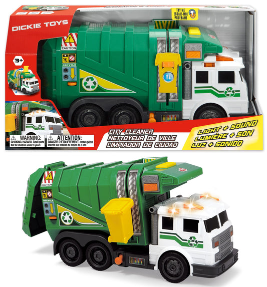 DICKIE TOYS City Cleaner, Müllfahrzeug Licht und Sound 39 cm LKW