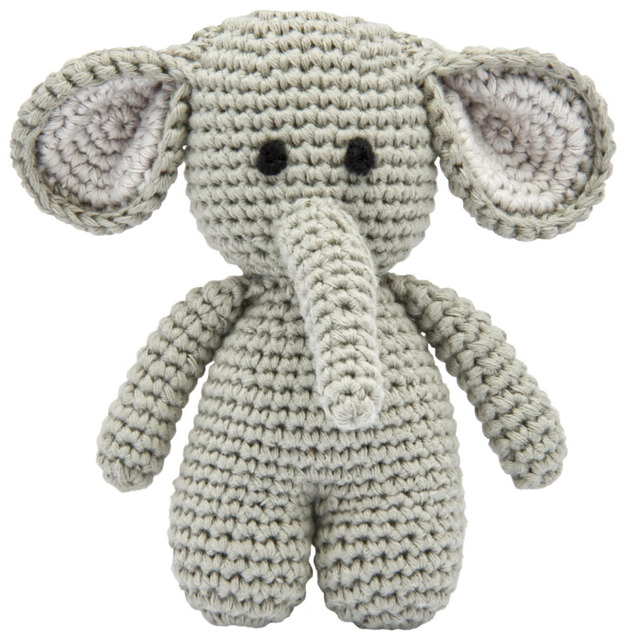miniHeld Handgestrickter Elefant gehäkelt aus Baumwolle Spielzeug 15 cm