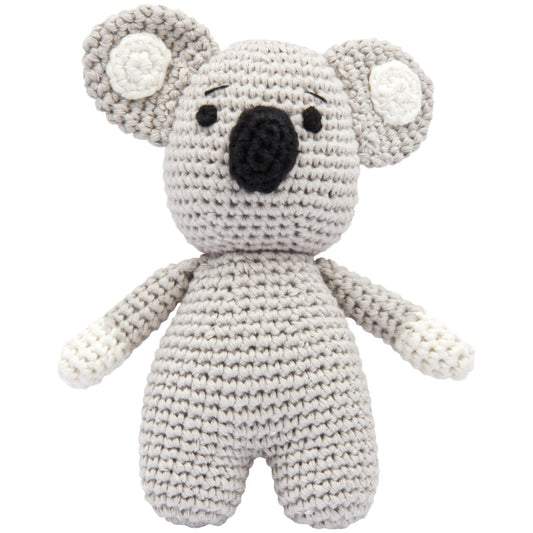 miniHeld Handgestrickter Koala zur Geburt oder Babyparty aus Baumwolle