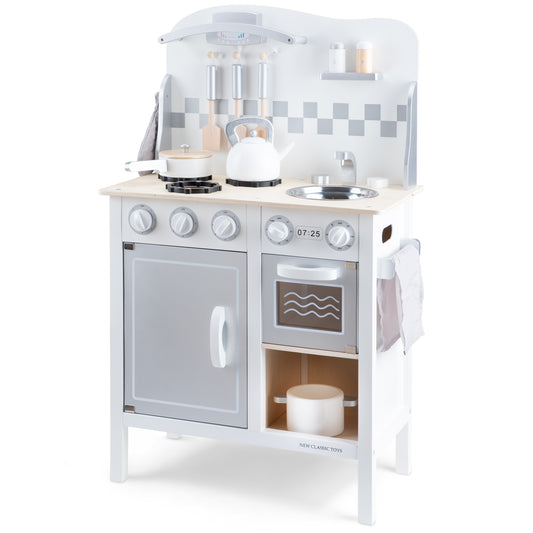 New Classic Toys Küchenzeile Kinderküche Holz Bon Appetit DeLuxe weiß silber Holz