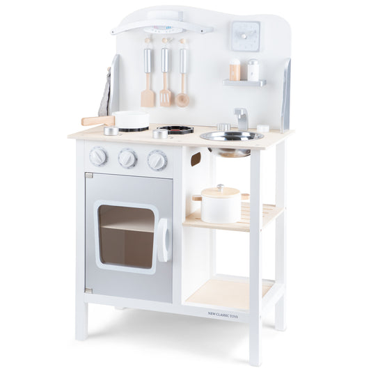 New Classic Toys Küchenzeile Kinderküche aus Holz Bon Appetit in Weiß Holzküche