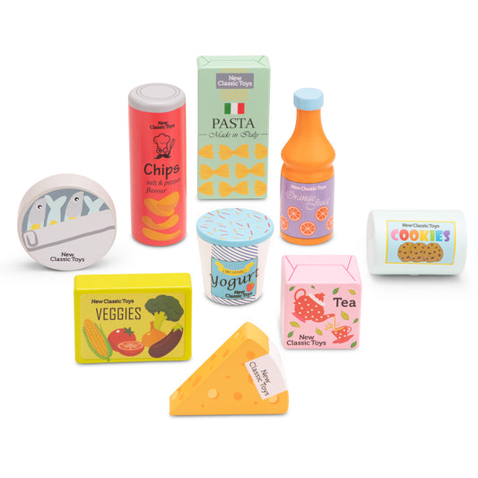 New Classic Toys Lebensmittel Set für Kinder Holz Kinder Nahrungsmittel Holzspielzeug