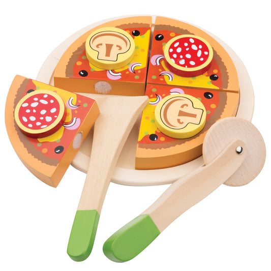 New Classic Toys Salamipizza schneiden Kinder Holzspielzeug Kinderküchen-Zubehör