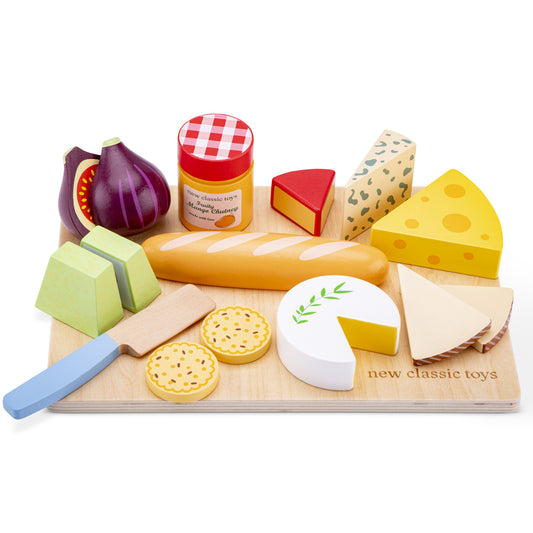 New Classic Toys Schneide Set Käse mit Brettchen Holzspielzeug Kinderküchen-Zubehör