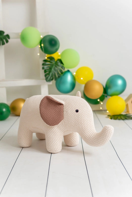 Crochetts Plüsch-Elefant (rosa) | 100% Baumwolle