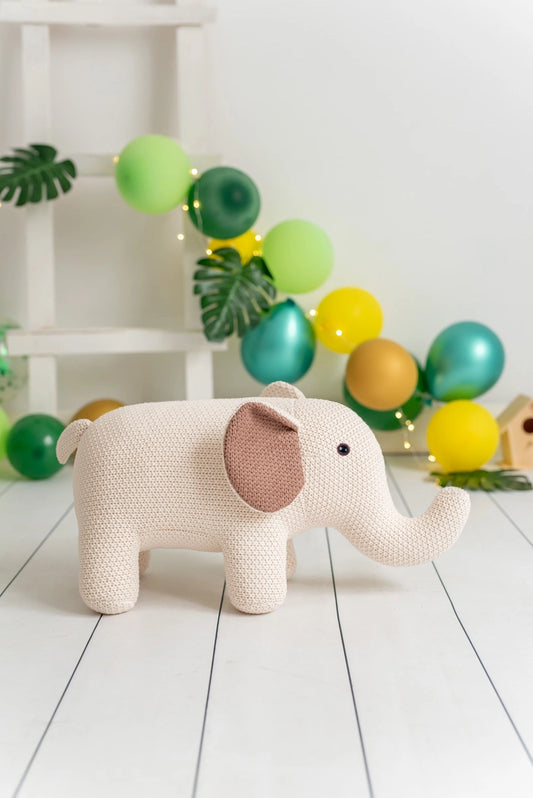 Crochetts Plüsch-Elefant (rosa) | 100% Baumwolle