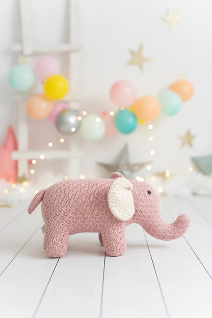 Crochetts Plüsch-Elefant (pink) | 100% Baumwolle