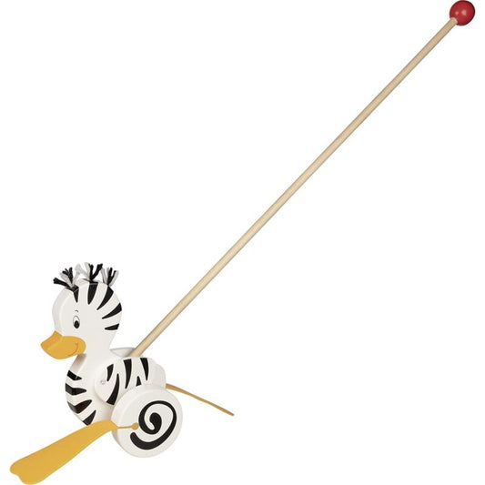 Goki 54959 - Schiebetier Zebra-Ente