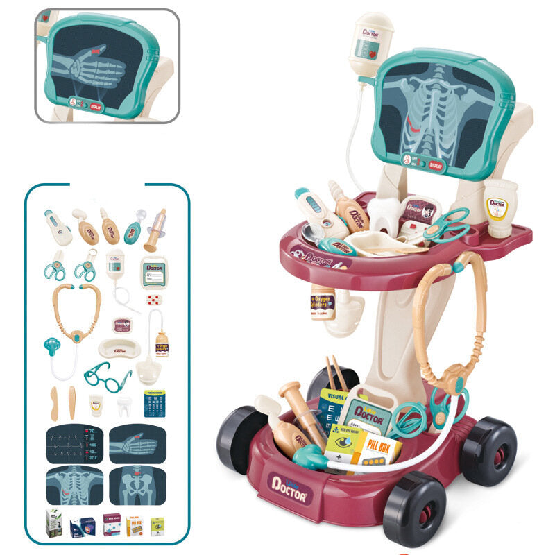 LEAN Toys Arztset auf dem EKG-Tisch eines Rollstuhlarztes