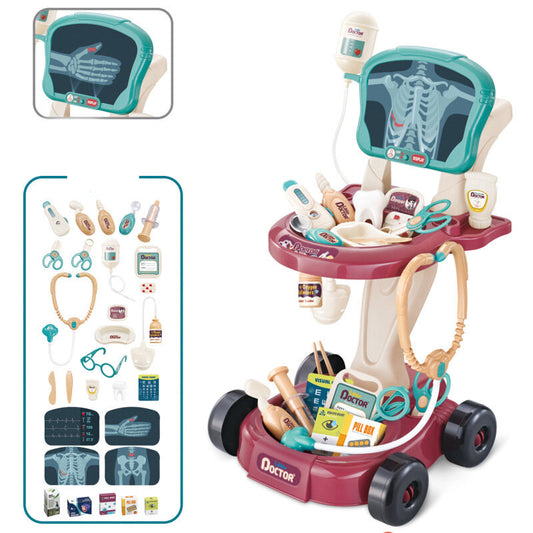LEAN Toys Arztset auf dem EKG-Tisch eines Rollstuhlarztes