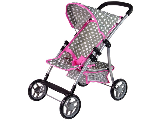 Alice Puppenwagen Kinderwagen Rosa Sterne