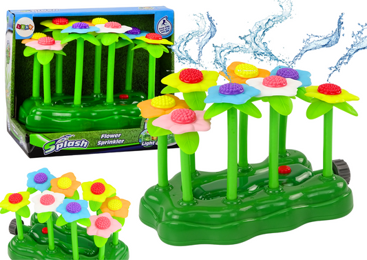LEAN Toys Gartenspielzeug Wasserblumen Sprinklerbrunnen für Kinder Hintergrundbeleuchtung