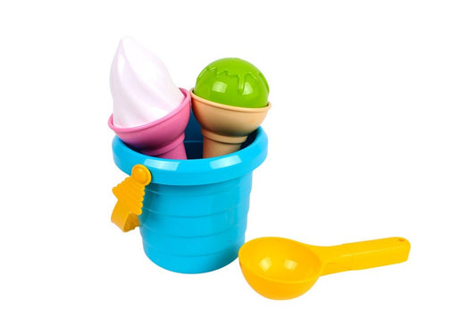 LEAN TOYS Ice Cream Sand Set Blauer Eimerlöffel 5736