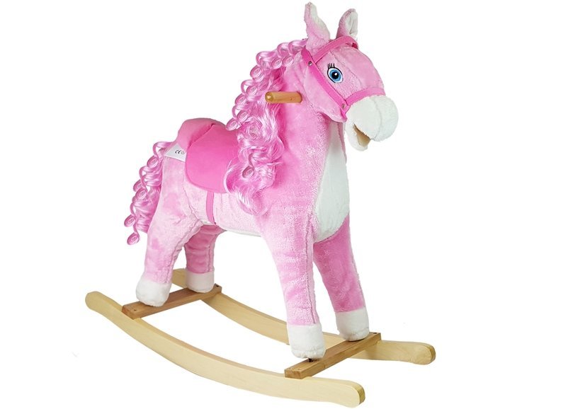 LEAN Toys Schaukelpferd Schaukeltier 74 CM ROSA Spielzeug für Kinder Schaukel