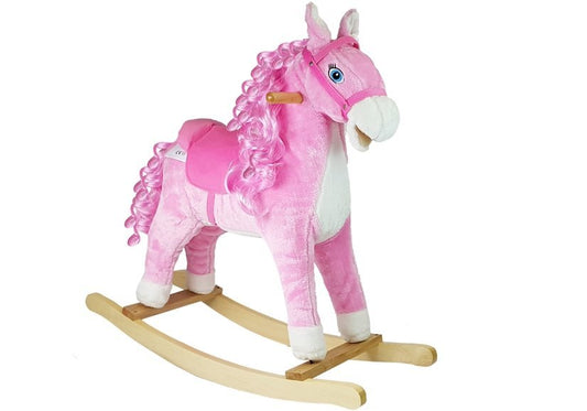 LEAN Toys Schaukelpferd Schaukeltier 74 CM ROSA Spielzeug für Kinder Schaukel