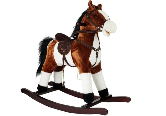 LEAN Toys Dunkelbraunes Schaukelpferd Sounds Moves Snout Tail 74 cm