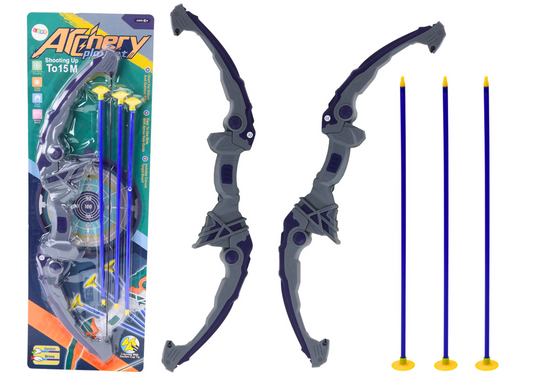 LEAN Toys Schießbogen Lila Pfeile mit Saugnäpfen 3 Stück
