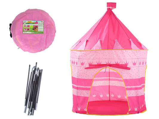 LEAN Toys Zelt Prinzessin Palast Für Kinder Garten Krone Rosa