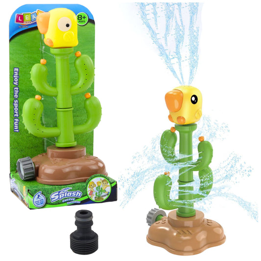 LEAN Toys Wasserspielzeug Kaktus mit Papagei 360° drehbar Grün