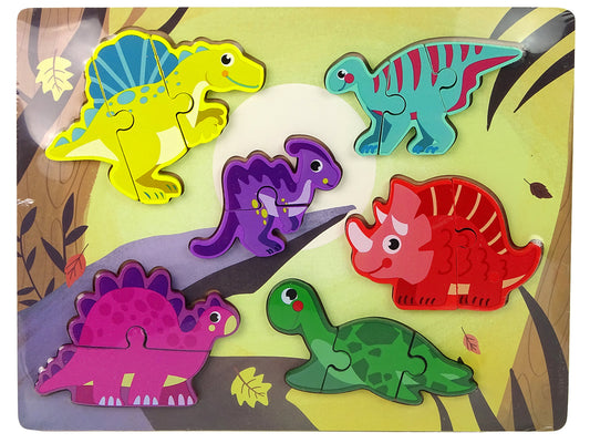 LEAN Toys Buntes Holzpuzzle für Kinder mit Mustermix