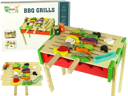 LEAN Toys Grillzubehör aus Holz Grillspieße Grillen Backen