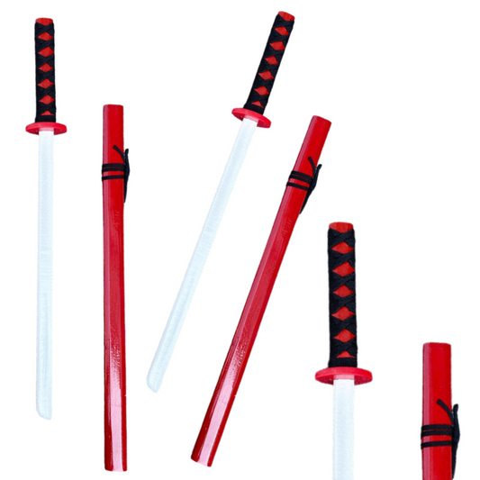 LEAN Toys Holz-Katana-Schwertspiel-Trainingsrequisite, Rot, 70 cm