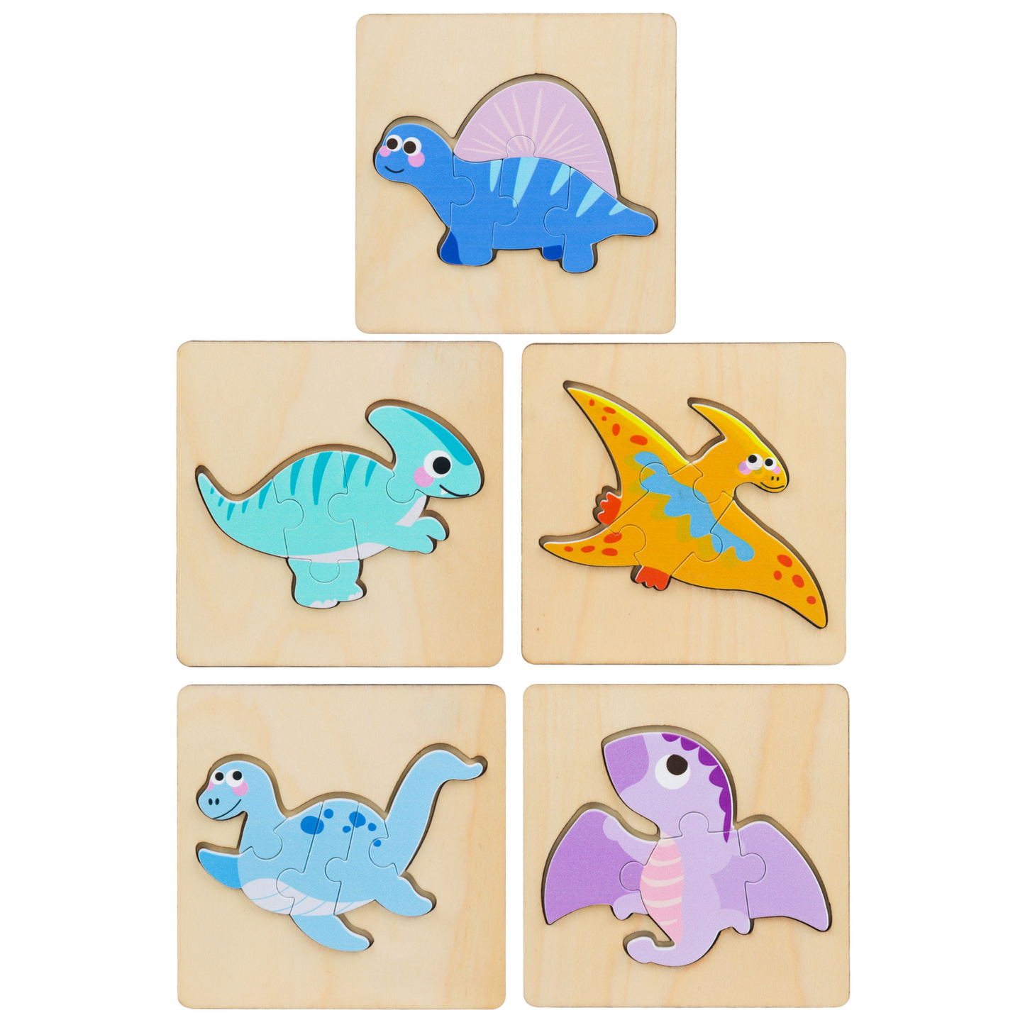 LEAN TOYS Holzpuzzle Farbpuzzle 11 x 11cm Mix
