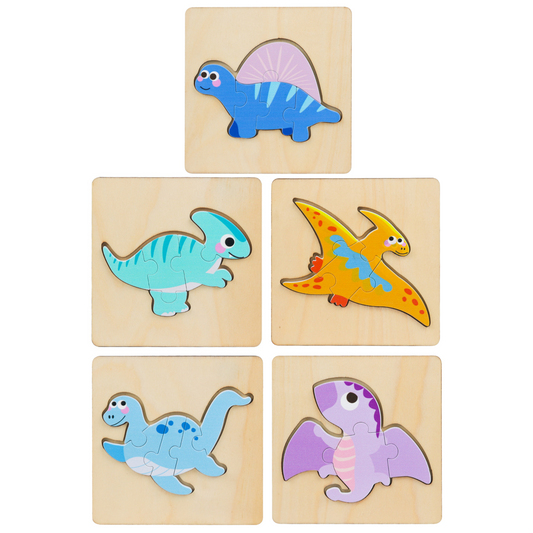 LEAN TOYS Holzpuzzle Farbpuzzle 11 x 11cm Mix