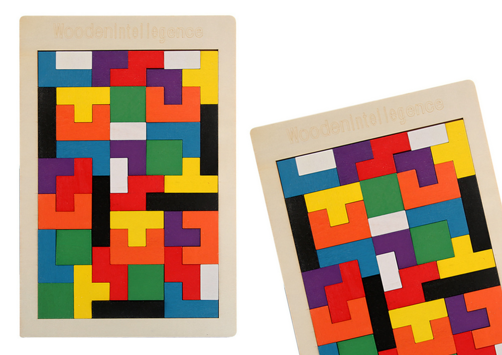 LEAN TOYS Holzpuzzle Logisches Puzzle 40 Elemente