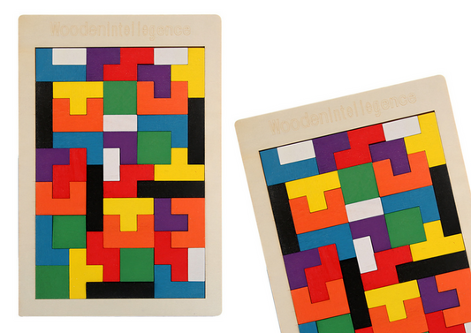 LEAN TOYS Holzpuzzle Logisches Puzzle 40 Elemente