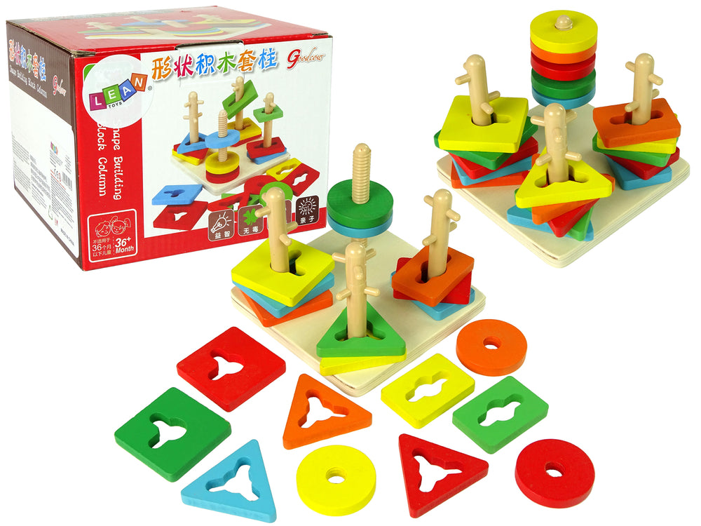 LEAN Toys Holzklötze Educational Hand Puzzle Shape Sorter